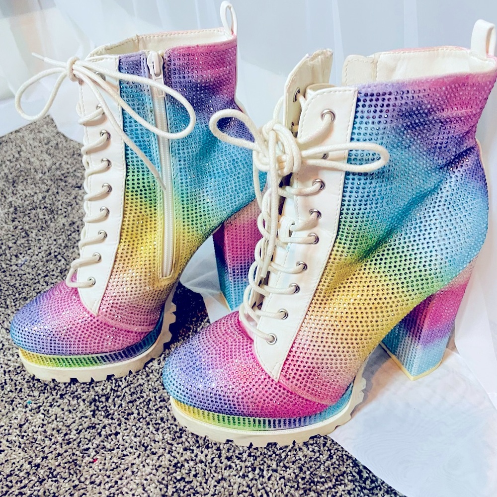 COPY - Size 9 Rainbow Heel Boots 🌈